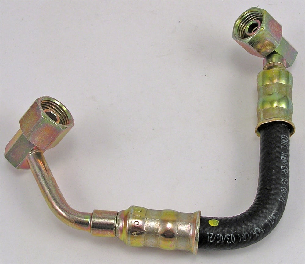 Factory Porsche 944 fuel rail jumper hose between the fuel damper and fuel rail